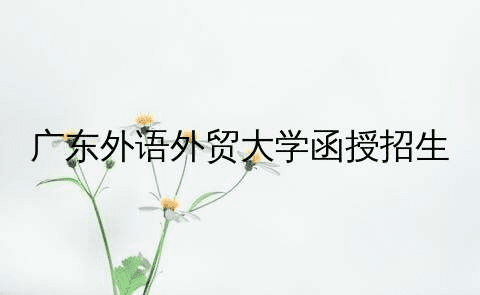 广东外语外贸大学函授信息