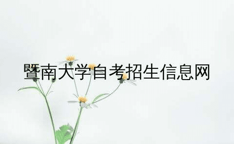 暨南大学自考招生信息网详解