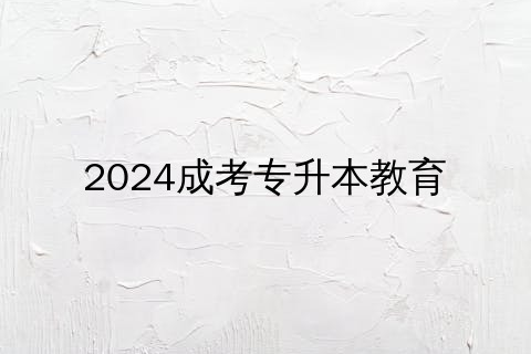 2024成考专升本教育