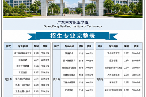 广东南方职业学院成人学历招生简章