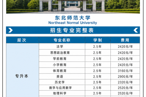 东北师范大学2026年成人高等教育招生简章