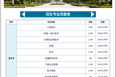 广州东华职业学院2026年成人高等教育招生简章