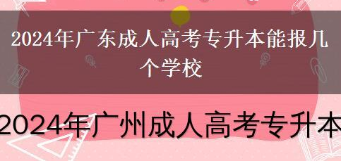 广东成人高考专升本可报几个学校配图